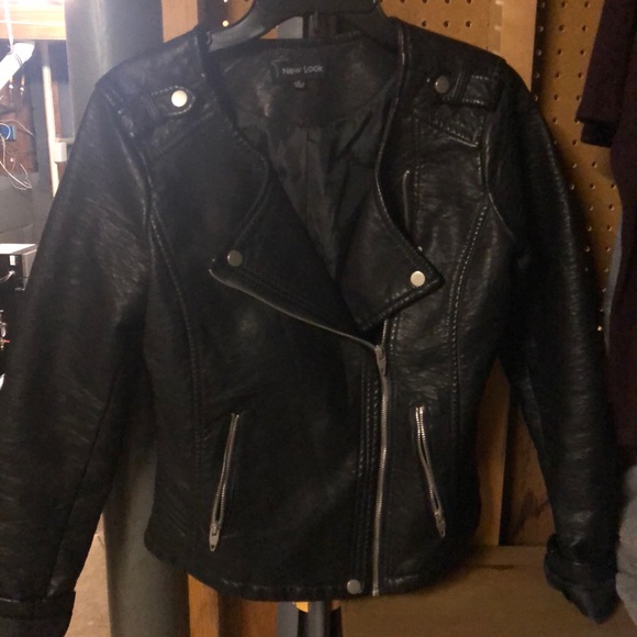 Fake leather Black Leather Jacket Juniors Large - Picture 1 of 4